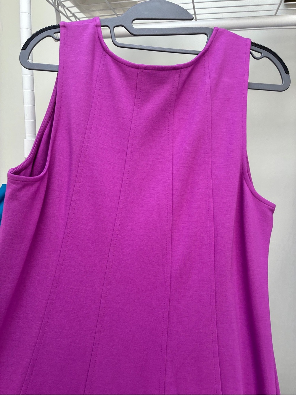 J JILL Women's Magenta Paneled Scoop Neck dress